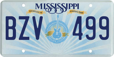 MS license plate BZV499