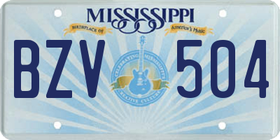 MS license plate BZV504