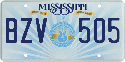 MS license plate BZV505