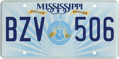 MS license plate BZV506