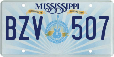 MS license plate BZV507