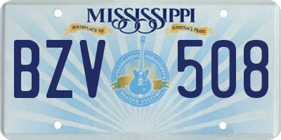 MS license plate BZV508