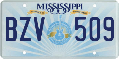 MS license plate BZV509