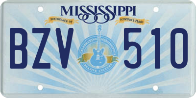 MS license plate BZV510