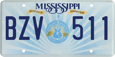 MS license plate BZV511
