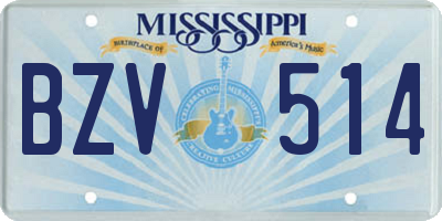MS license plate BZV514