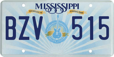 MS license plate BZV515