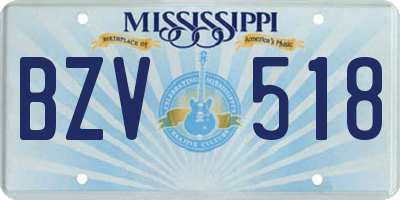 MS license plate BZV518
