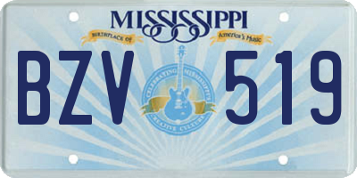 MS license plate BZV519