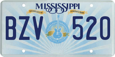 MS license plate BZV520