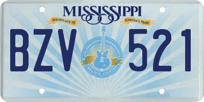 MS license plate BZV521