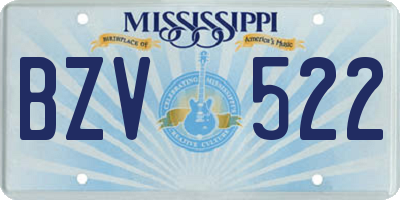 MS license plate BZV522