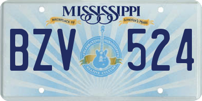 MS license plate BZV524