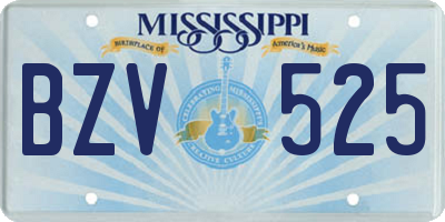 MS license plate BZV525