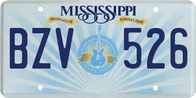 MS license plate BZV526