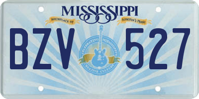 MS license plate BZV527