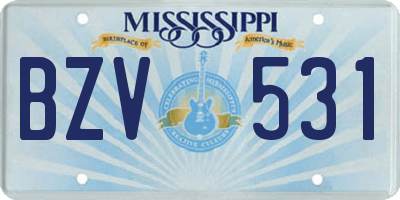 MS license plate BZV531