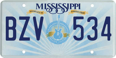 MS license plate BZV534
