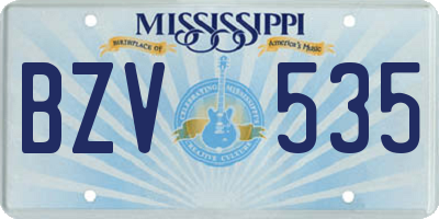 MS license plate BZV535