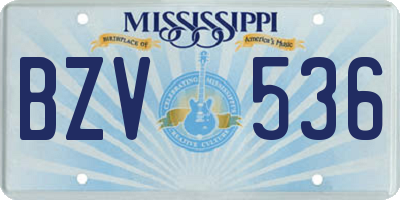 MS license plate BZV536