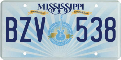 MS license plate BZV538