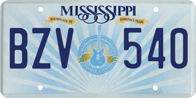 MS license plate BZV540