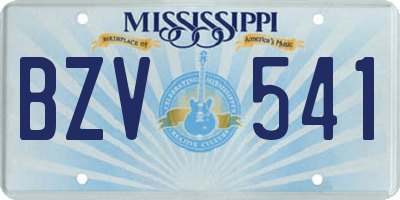 MS license plate BZV541