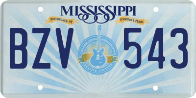 MS license plate BZV543