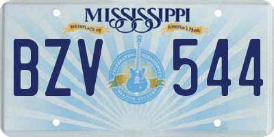 MS license plate BZV544