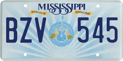 MS license plate BZV545