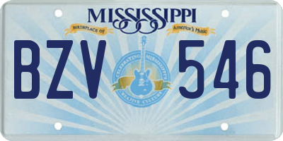 MS license plate BZV546