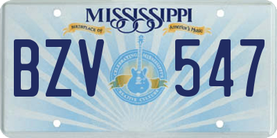 MS license plate BZV547