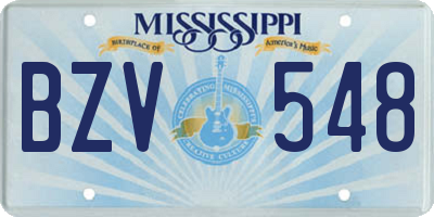 MS license plate BZV548