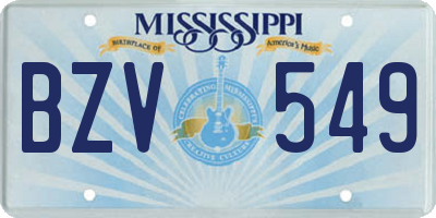 MS license plate BZV549