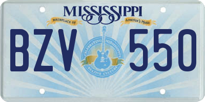 MS license plate BZV550