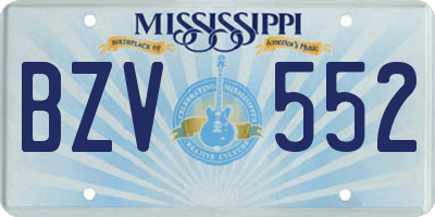 MS license plate BZV552