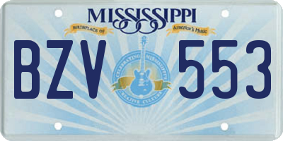 MS license plate BZV553