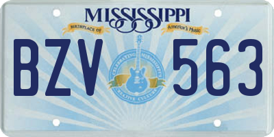 MS license plate BZV563