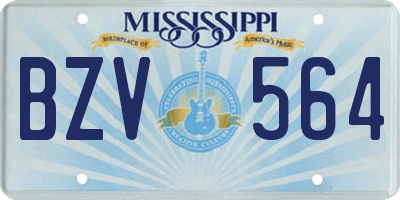 MS license plate BZV564