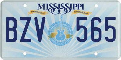 MS license plate BZV565