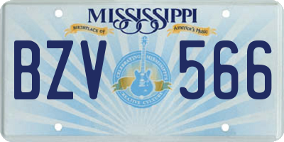 MS license plate BZV566