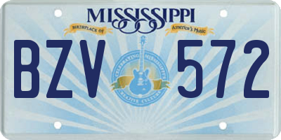 MS license plate BZV572