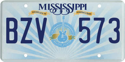 MS license plate BZV573