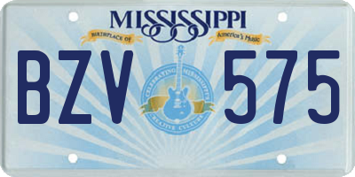 MS license plate BZV575