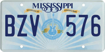 MS license plate BZV576