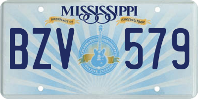MS license plate BZV579
