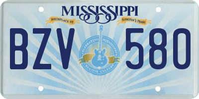 MS license plate BZV580