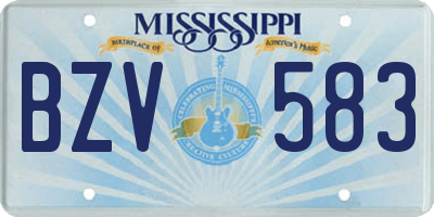 MS license plate BZV583
