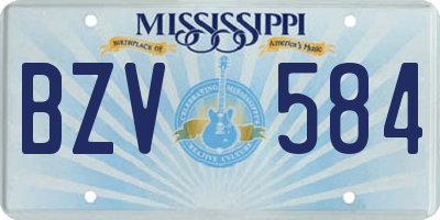 MS license plate BZV584