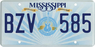 MS license plate BZV585